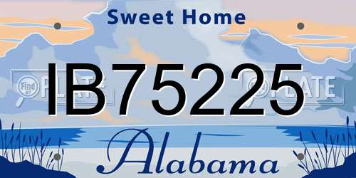 IB75225 Alabama License Plate