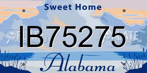 IB75275 Alabama License Plate