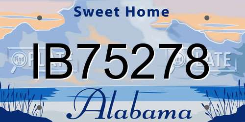 IB75278 Alabama License Plate