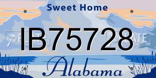 IB75728 Alabama License Plate