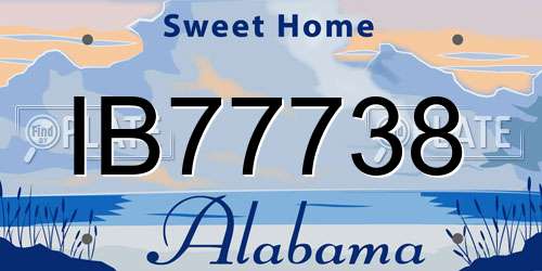 IB77738 Alabama License Plate