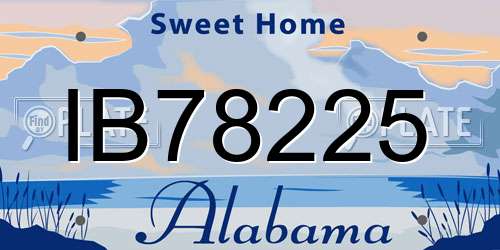 IB78225 Alabama License Plate