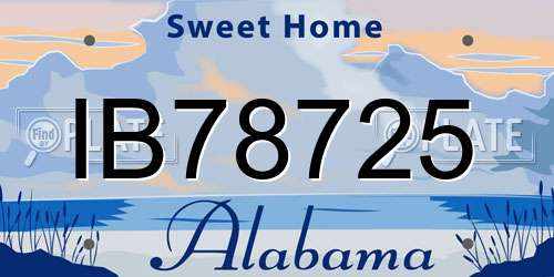 IB78725 Alabama License Plate