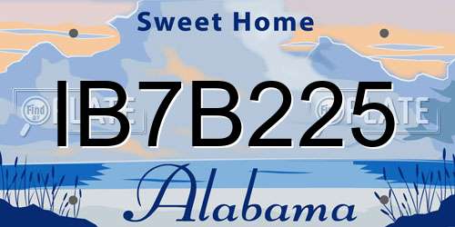 IB7B225 Alabama License Plate