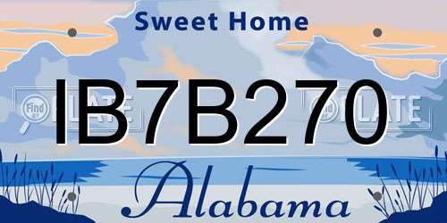 IB7B270 Alabama License Plate