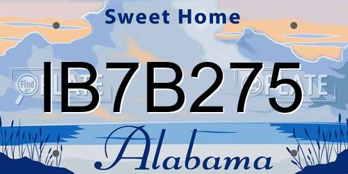 IB7B275 Alabama License Plate