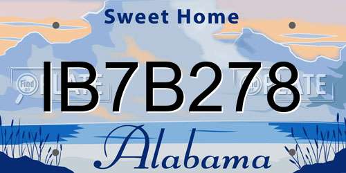 IB7B278 Alabama License Plate