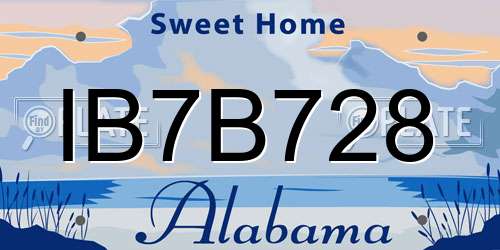 IB7B728 Alabama License Plate