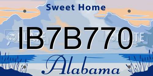 IB7B770 Alabama License Plate