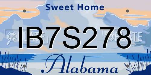 IB7S278 Alabama License Plate