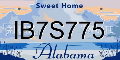 IB7S775 Alabama License Plate