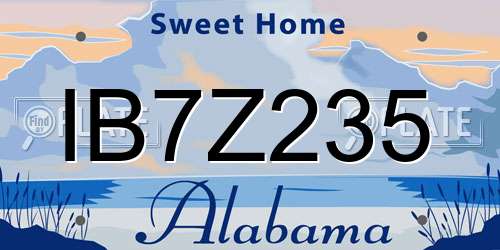 IB7Z235 Alabama License Plate