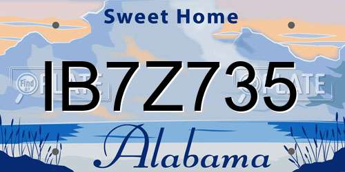IB7Z735 Alabama License Plate