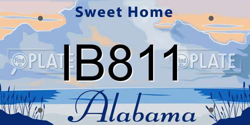 IB811 Alabama License Plate