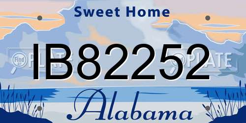 IB82252 Alabama License Plate