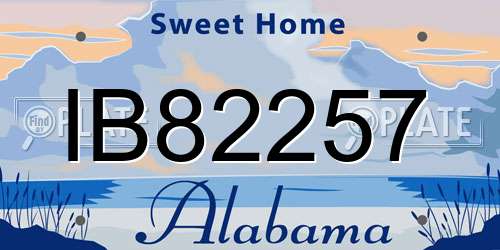 IB82257 Alabama License Plate