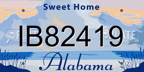 IB82419 Alabama License Plate