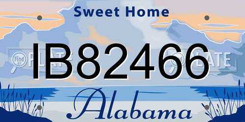 IB82466 Alabama License Plate