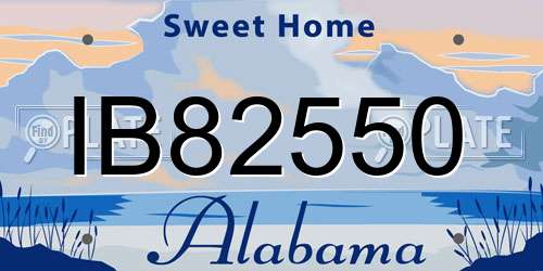 IB82550 Alabama License Plate