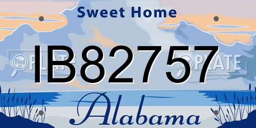 IB82757 Alabama License Plate