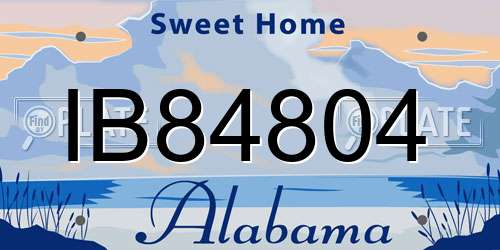 IB84804 Alabama License Plate