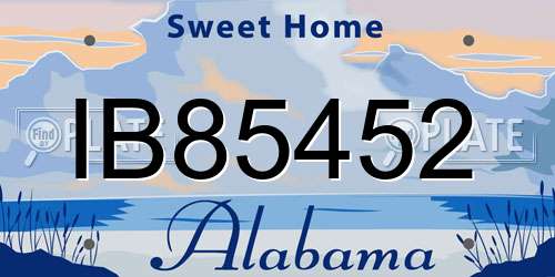 IB85452 Alabama License Plate