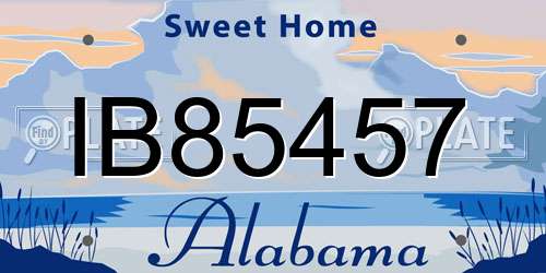 IB85457 Alabama License Plate