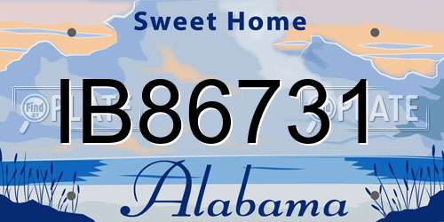 IB86731 Alabama License Plate