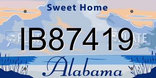 IB87419 Alabama License Plate