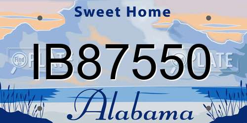 IB87550 Alabama License Plate