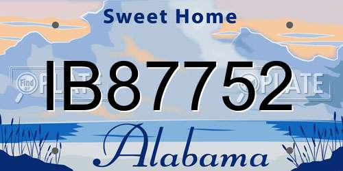 IB87752 Alabama License Plate
