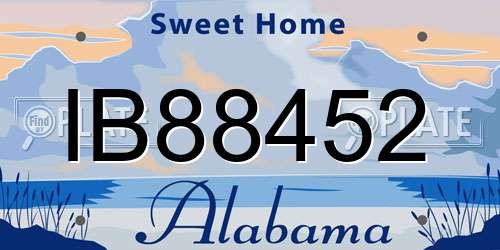 IB88452 Alabama License Plate