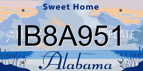 IB8A951 Alabama License Plate