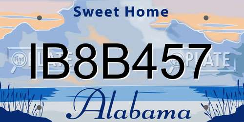 IB8B457 Alabama License Plate