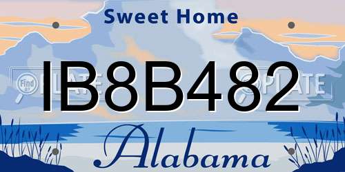 IB8B482 Alabama License Plate