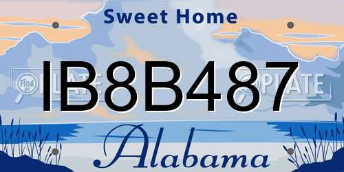 IB8B487 Alabama License Plate