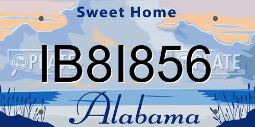 IB8I856 Alabama License Plate