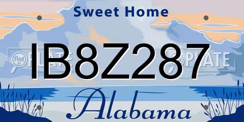 IB8Z287 Alabama License Plate