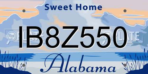 IB8Z550 Alabama License Plate