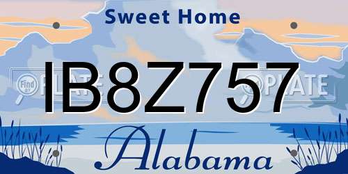 IB8Z757 Alabama License Plate
