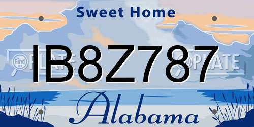 IB8Z787 Alabama License Plate