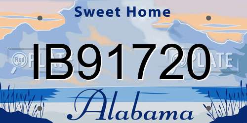 IB91720 Alabama License Plate