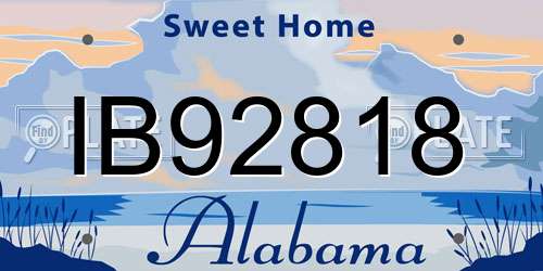 IB92818 Alabama License Plate