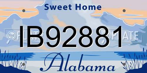 IB92881 Alabama License Plate
