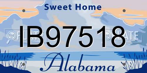 IB97518 Alabama License Plate