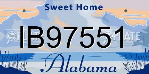 IB97551 Alabama License Plate