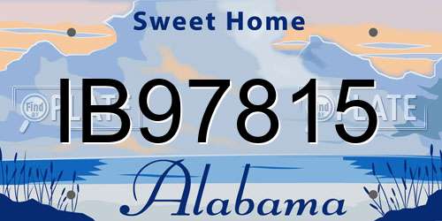 IB97815 Alabama License Plate