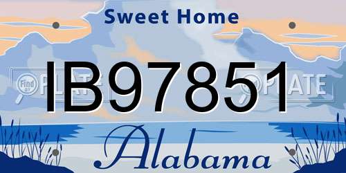 IB97851 Alabama License Plate