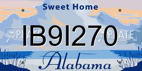 IB9I270 Alabama License Plate