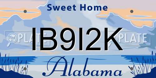 IB9I2K Alabama License Plate